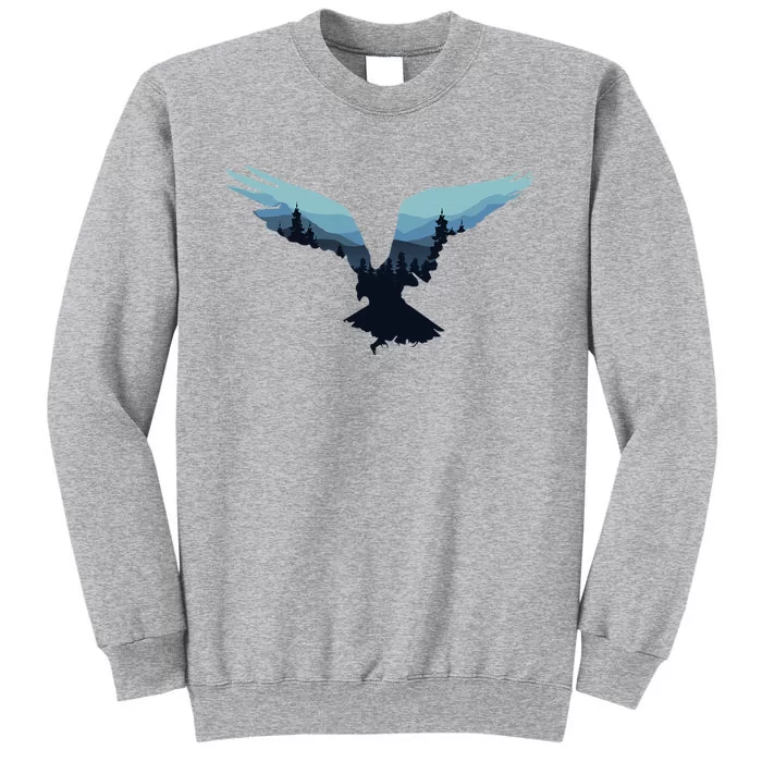 Beautiful Flying Eagle Night Sky Forest Bird Silhouette Sweatshirt