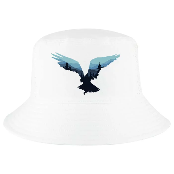 Beautiful Flying Eagle Night Sky Forest Bird Silhouette Cool Comfort Performance Bucket Hat