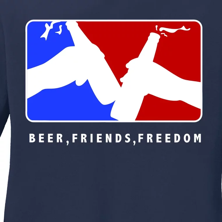 BFF Beer Friends Freedom Ladies Long Sleeve Shirt