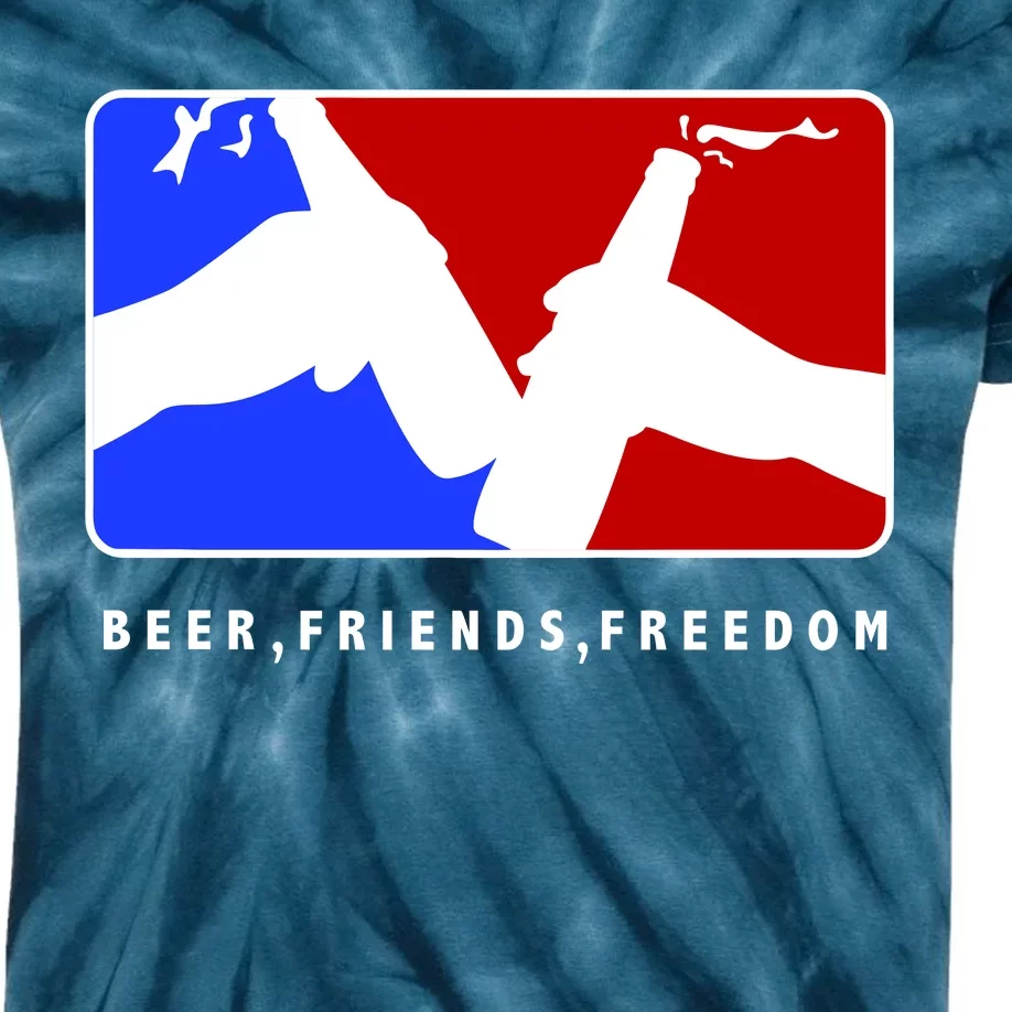 BFF Beer Friends Freedom Kids Tie-Dye T-Shirt