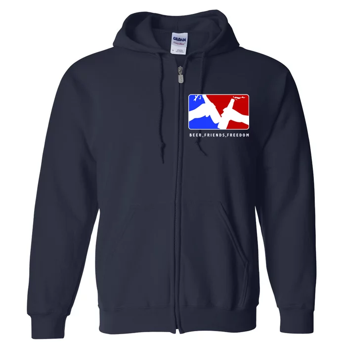 BFF Beer Friends Freedom Full Zip Hoodie