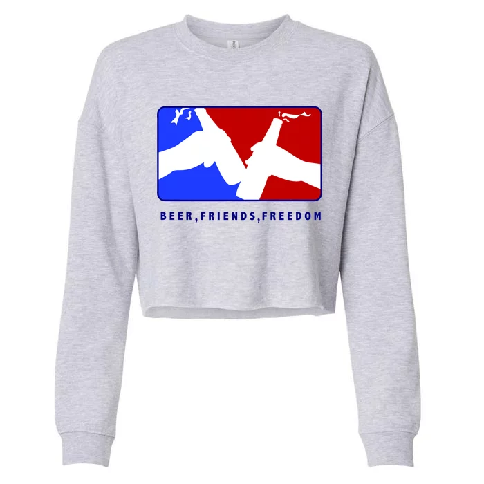 BFF Beer Friends Freedom Cropped Pullover Crew