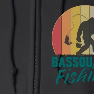 Bassquatch Fishing Funny Fishing Lover Full Zip Hoodie