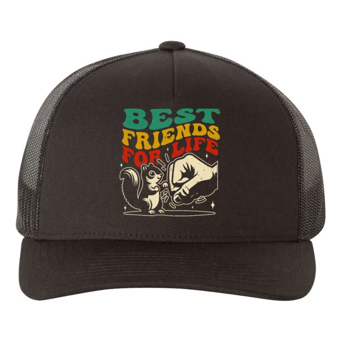 Best Friends For Life Squirrel Fist Bump Yupoong Adult 5-Panel Trucker Hat