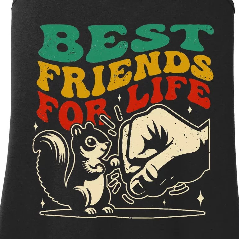 Best Friends For Life Squirrel Fist Bump Ladies Essential Tank