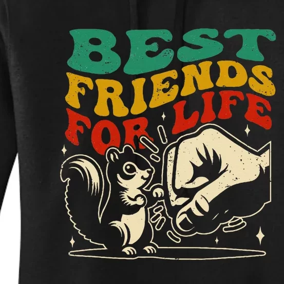 Best Friends For Life Squirrel Fist Bump Women's Pullover Hoodie