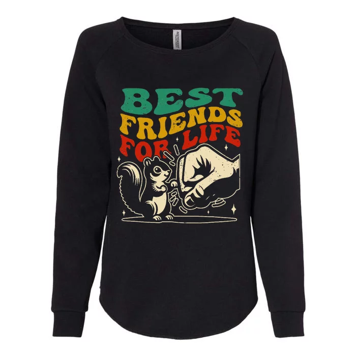 Best Friends For Life Squirrel Fist Bump Womens California Wash Sweatshirt