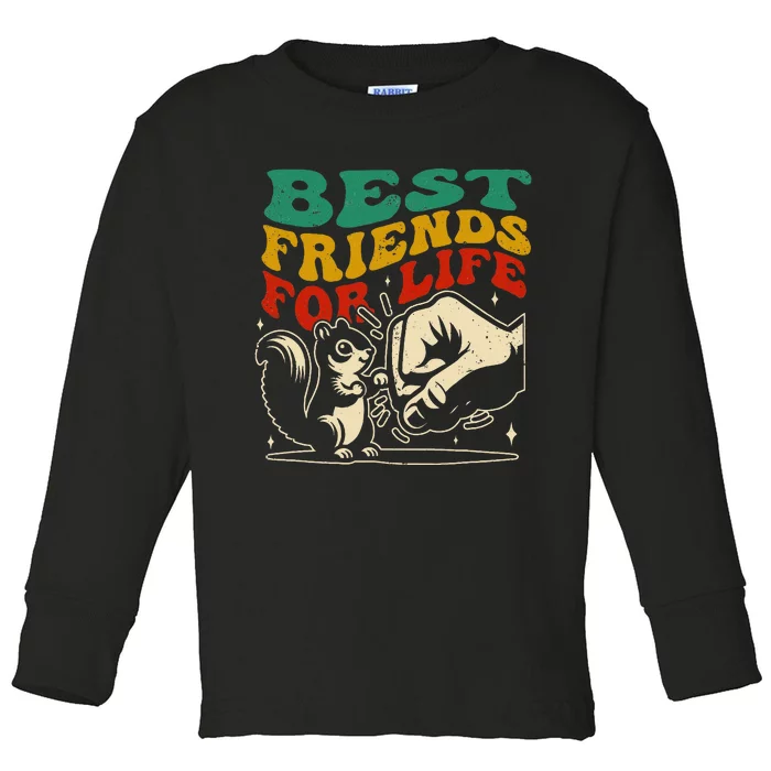 Best Friends For Life Squirrel Fist Bump Toddler Long Sleeve Shirt