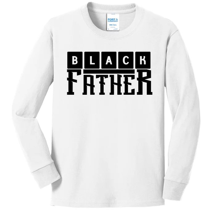 Black Father Father's Day Gift Kids Long Sleeve Shirt