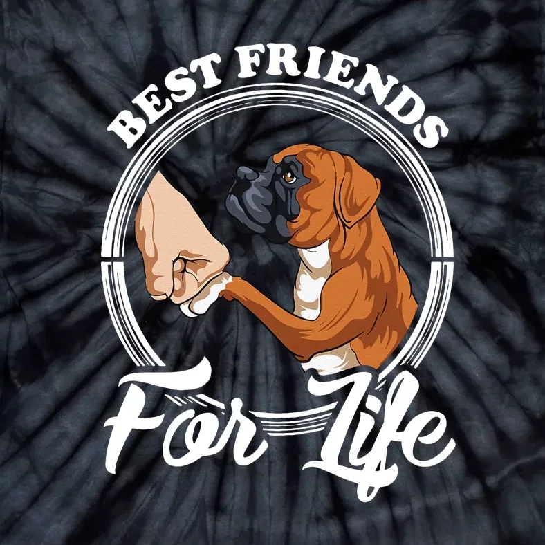 Best Friends For Life Funny Boxer Dog Tie-Dye T-Shirt