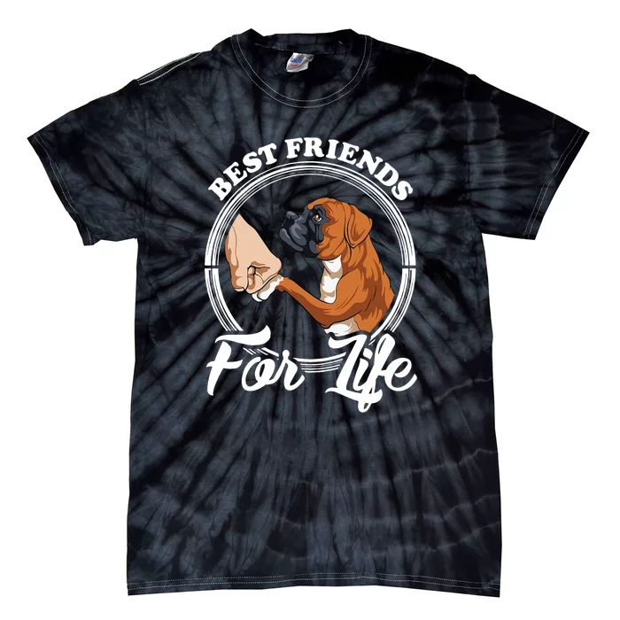 Best Friends For Life Funny Boxer Dog Tie-Dye T-Shirt