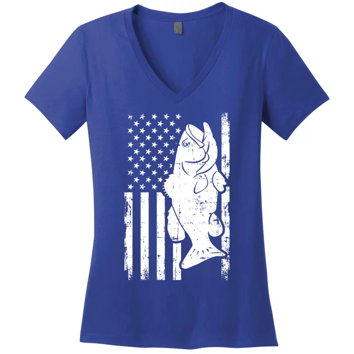 Bass Fishing Fish Usa Cool Gift Women's V-Neck T-Shirt