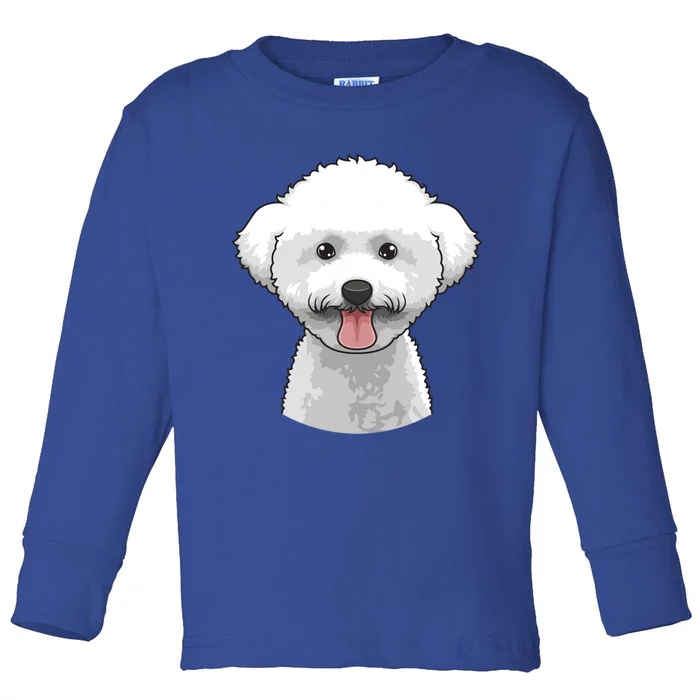 Bichon Frise Face Cute Bichon Frise Dog Funny Design Funny Gift Toddler Long Sleeve Shirt