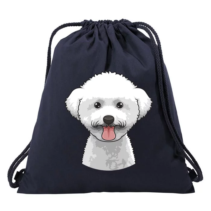 Bichon Frise Face Cute Bichon Frise Dog Funny Design Funny Gift Drawstring Bag