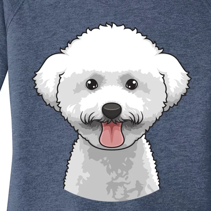 Bichon Frise Face Cute Bichon Frise Dog Funny Design Funny Gift Women's Perfect Tri Tunic Long Sleeve Shirt