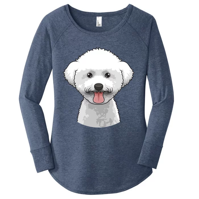 Bichon Frise Face Cute Bichon Frise Dog Funny Design Funny Gift Women's Perfect Tri Tunic Long Sleeve Shirt