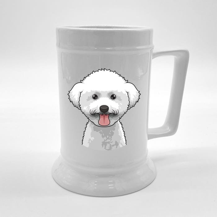 Bichon Frise Face Cute Bichon Frise Dog Funny Design Funny Gift Front & Back Beer Stein