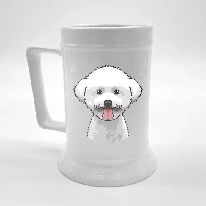 Bichon Frise Face Cute Bichon Frise Dog Funny Design Funny Gift Front & Back Beer Stein