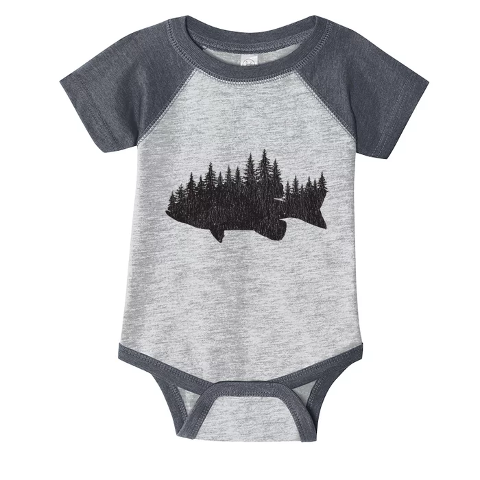 Bass Fishing Forest Largemouth Smallmouth Fisherman Infant Baby Jersey Bodysuit