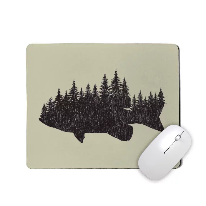 Bass Fishing Forest Largemouth Smallmouth Fisherman Mousepad