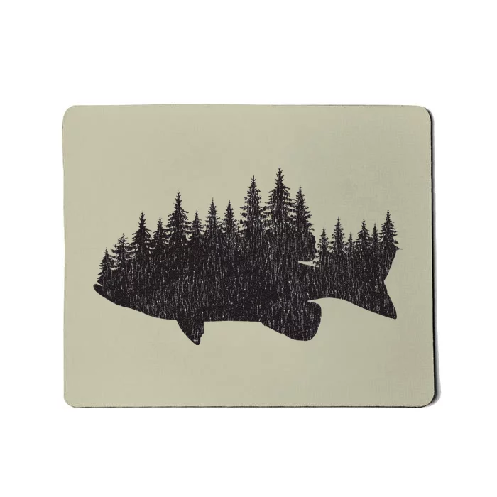 Bass Fishing Forest Largemouth Smallmouth Fisherman Mousepad