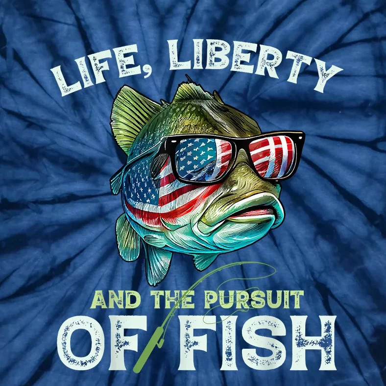 Bass Fish Fishing 4th Of July Fourth American Flag Bass Dad Tie-Dye T-Shirt