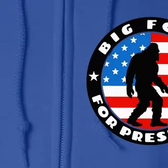 Big Foot For President Usa Flag Sasquatch Silhouette Full Zip Hoodie