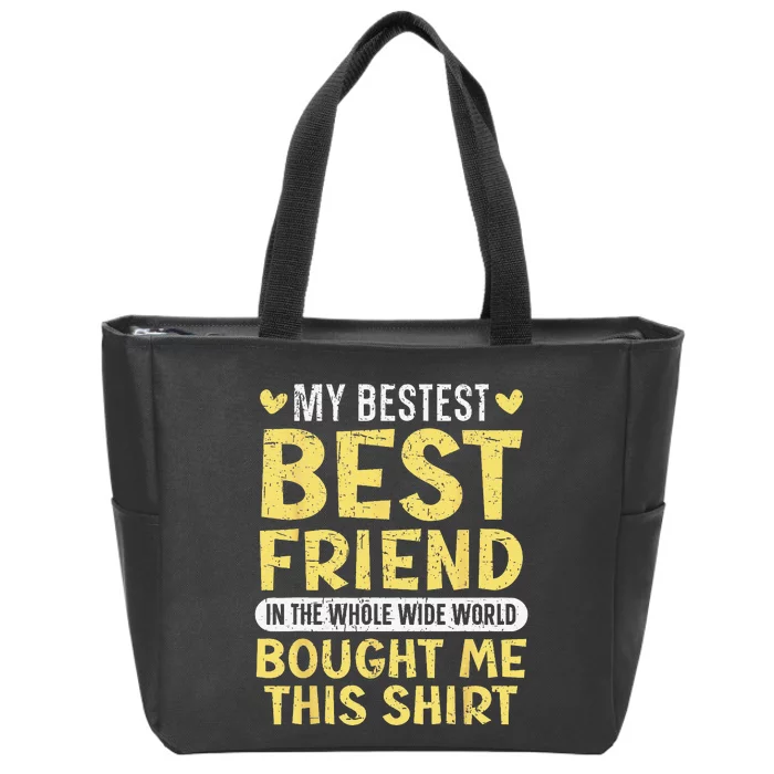 Best Friend Forever Friendship Bestie BFF Squad Zip Tote Bag