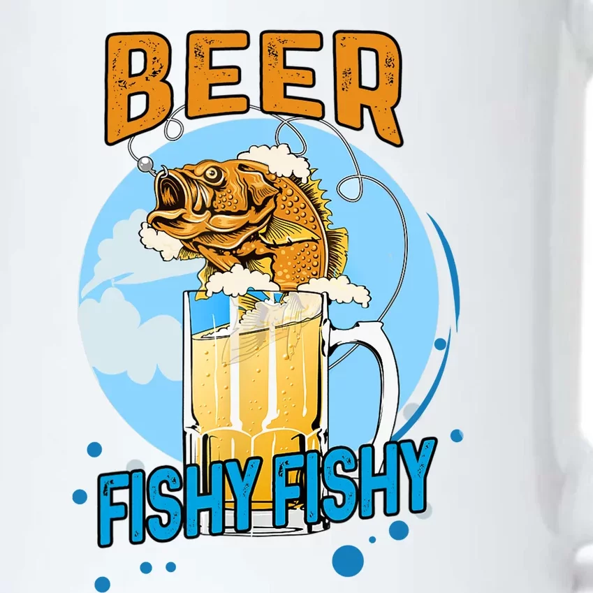 Beer Fishy Fishy Beer Fish Lover Funny Blue Sky Black Color Changing Mug