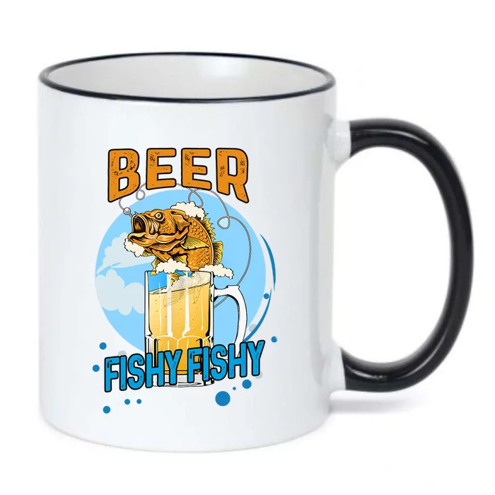 Beer Fishy Fishy Beer Fish Lover Funny Blue Sky Black Color Changing Mug