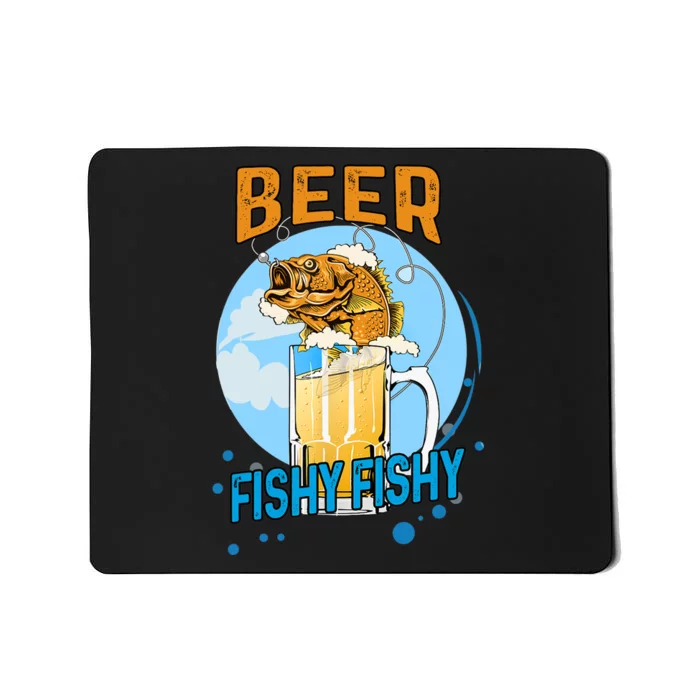 Beer Fishy Fishy Beer Fish Lover Funny Blue Sky Mousepad