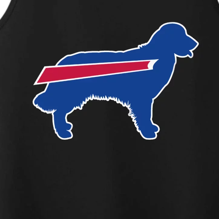 Buffalo Fan Funny Dog Buffalo Golden Retriever Buffalo Stripe Performance Tank