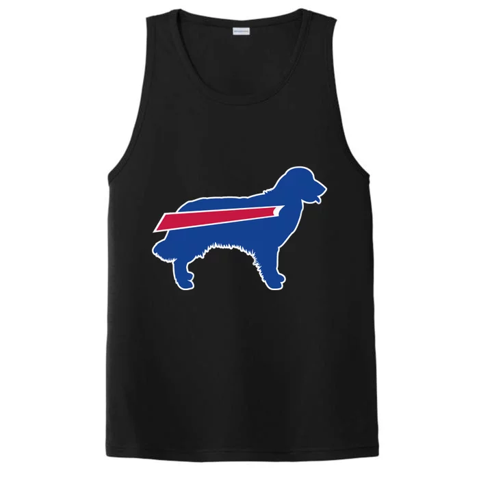 Buffalo Fan Funny Dog Buffalo Golden Retriever Buffalo Stripe Performance Tank