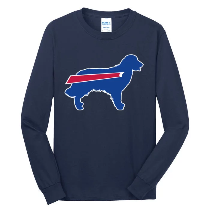 Buffalo Fan Funny Dog Buffalo Golden Retriever Buffalo Stripe Tall Long Sleeve T-Shirt