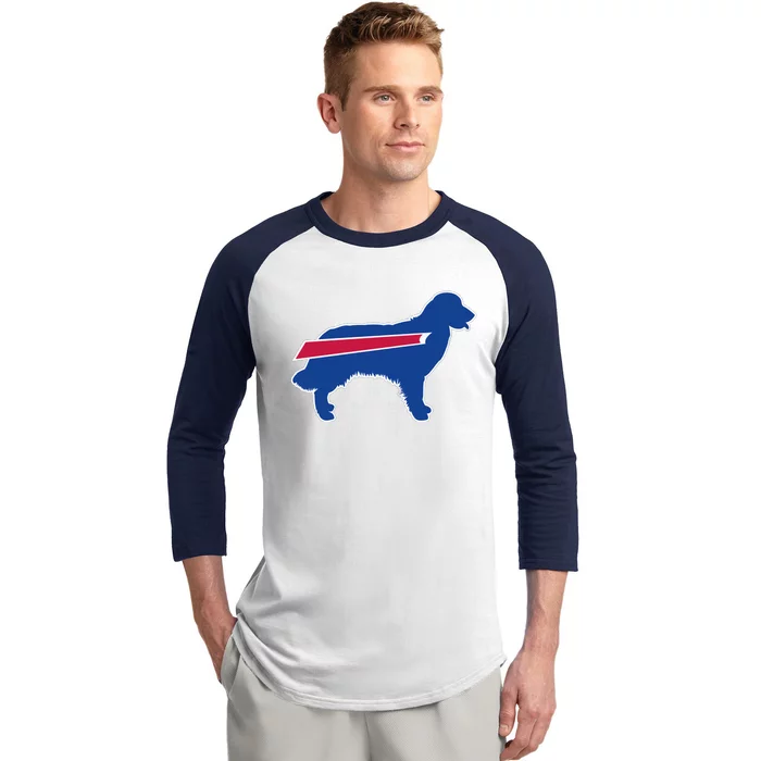 Buffalo Fan Funny Dog Buffalo Golden Retriever Buffalo Stripe Baseball Sleeve Shirt