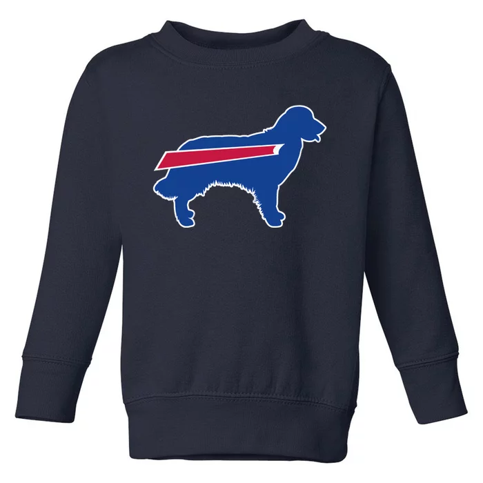 Buffalo Fan Funny Dog Buffalo Golden Retriever Buffalo Stripe Toddler Sweatshirt