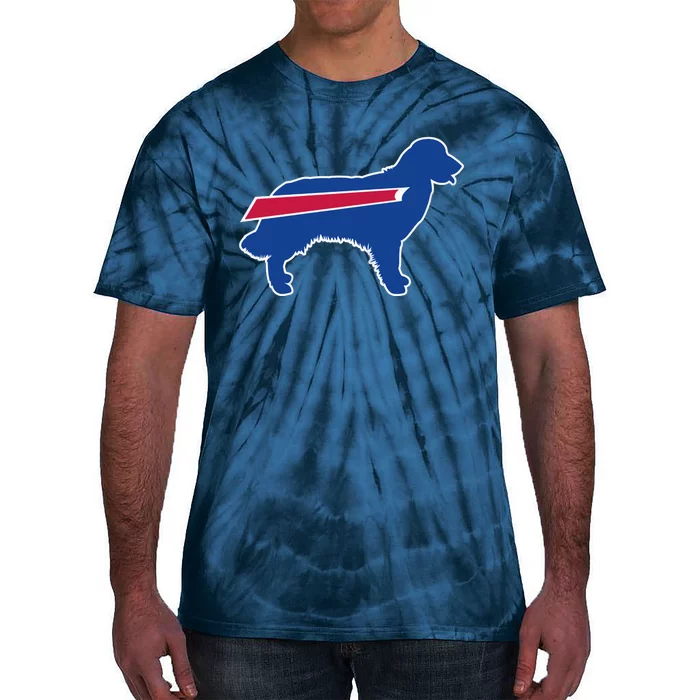 Buffalo Fan Funny Dog Buffalo Golden Retriever Buffalo Stripe Tie-Dye T-Shirt