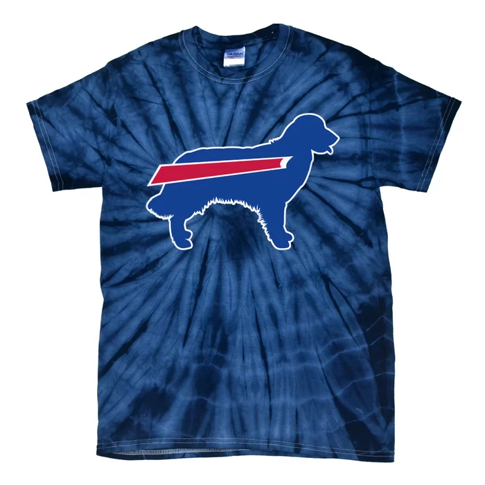 Buffalo Fan Funny Dog Buffalo Golden Retriever Buffalo Stripe Tie-Dye T-Shirt