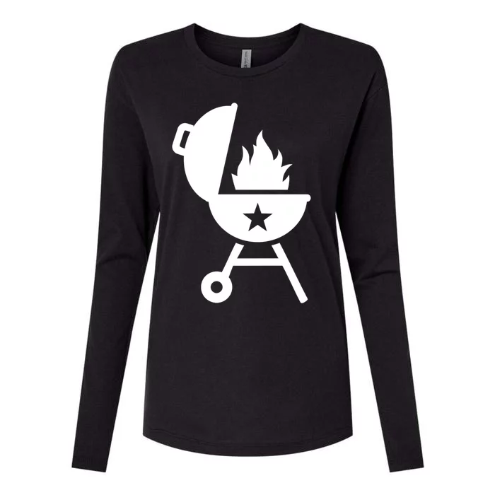 Bbq Fire Flames Great Gift Womens Cotton Relaxed Long Sleeve T-Shirt