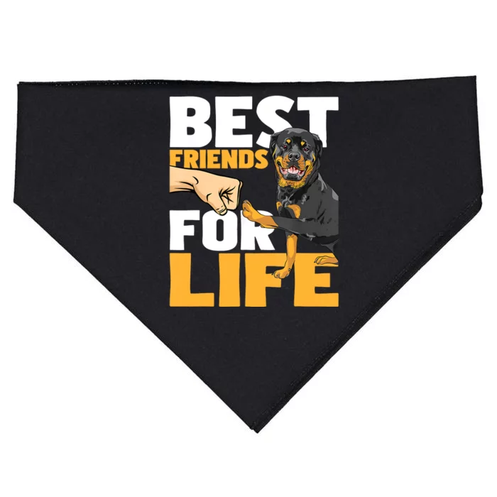 Best Friends For Life Rottweiler Animal Dog Lover Breeder USA-Made Doggie Bandana