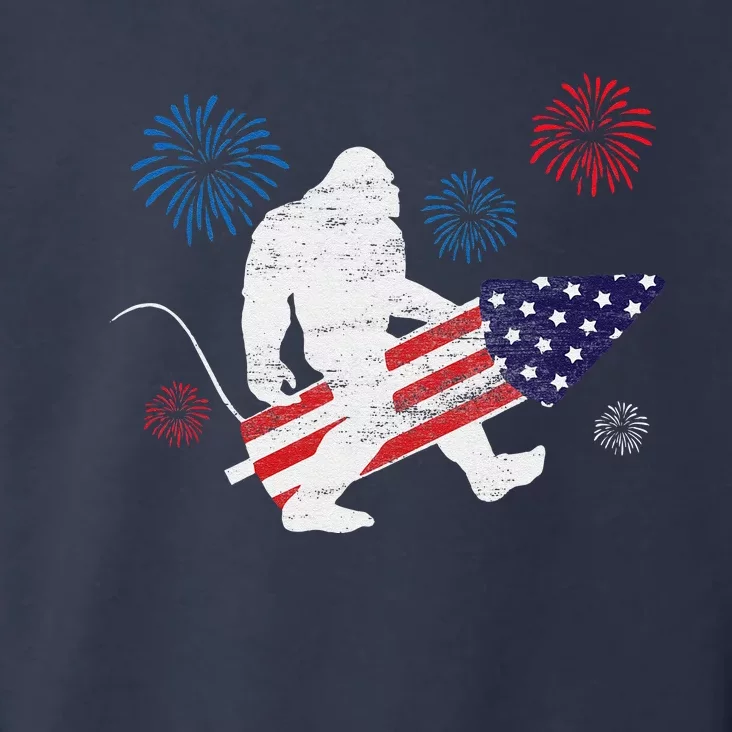 Bigfoot Fireworks Funny 4th Of July Sasquatch Patriotic Toddler Hoodie