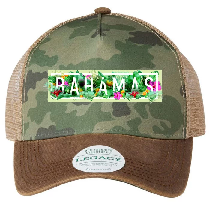 Bahamas Framed Floral Design Legacy Tie Dye Trucker Hat