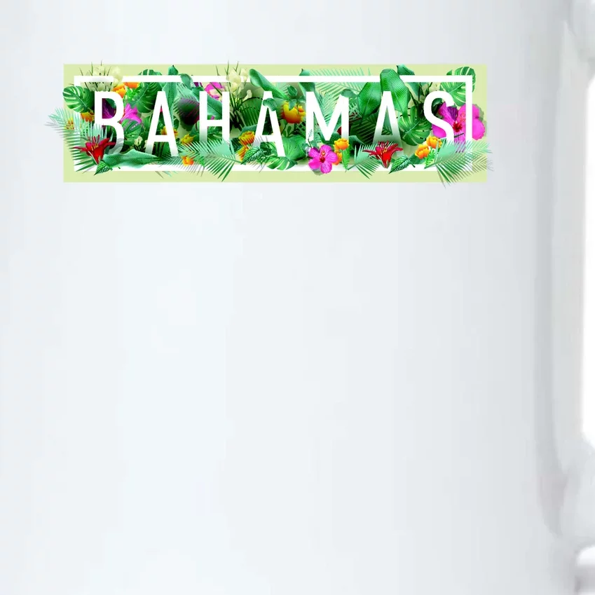 Bahamas Framed Floral Design Black Color Changing Mug