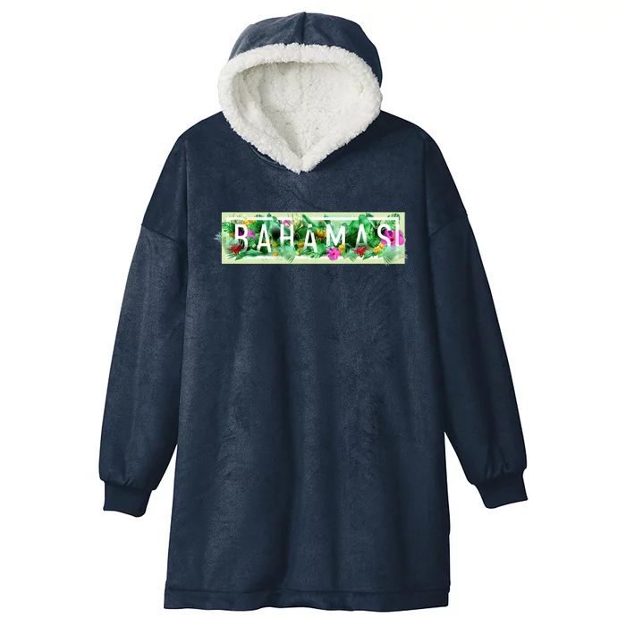 Bahamas Framed Floral Design Hooded Wearable Blanket