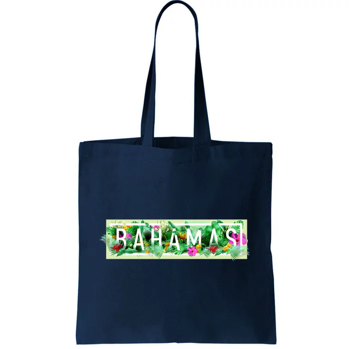 Bahamas Framed Floral Design Tote Bag