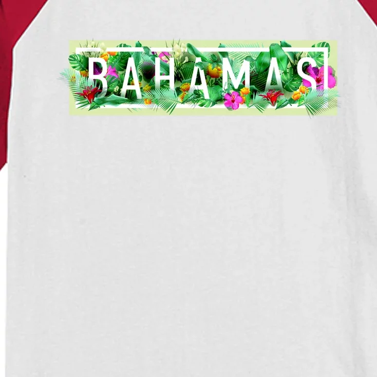 Bahamas Framed Floral Design Kids Colorblock Raglan Jersey