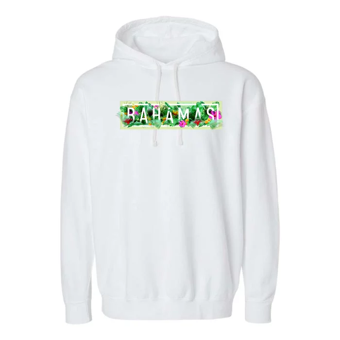 Bahamas Framed Floral Design Garment-Dyed Fleece Hoodie