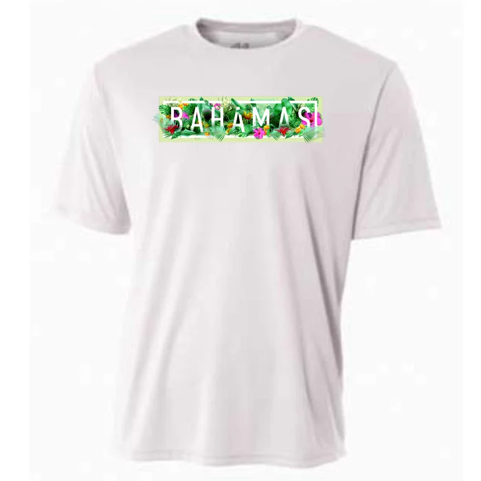 Bahamas Framed Floral Design Cooling Performance Crew T-Shirt