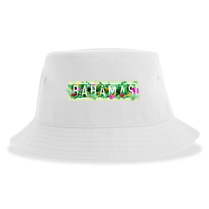 Bahamas Framed Floral Design Sustainable Bucket Hat