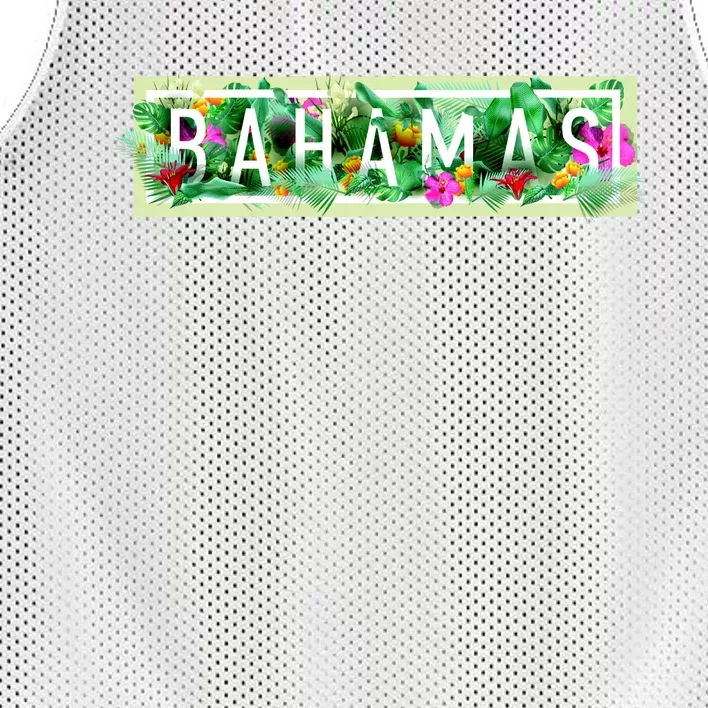 Bahamas Framed Floral Design Mesh Reversible Basketball Jersey Tank